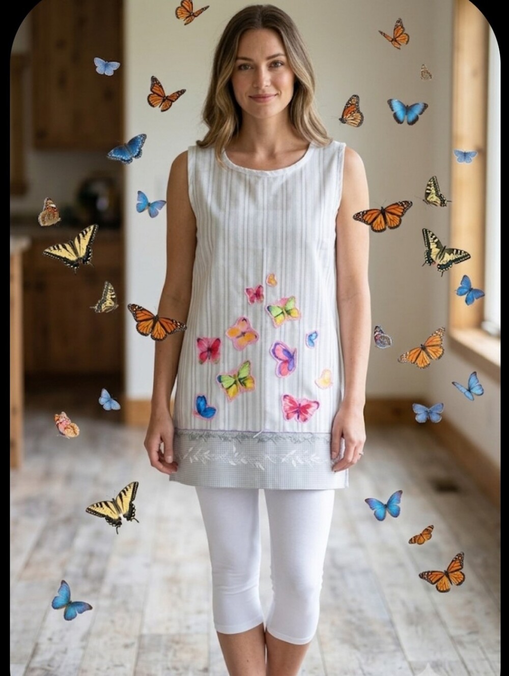 Upcycled Pillowcase Tunic Or Mini Dress S Butterflies Dont Throw It Out